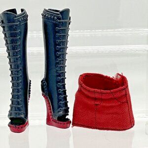 MONSTER HIGH Doll Purrsephone Werecat Twins Wave 1 Replacement Boots & Skirt